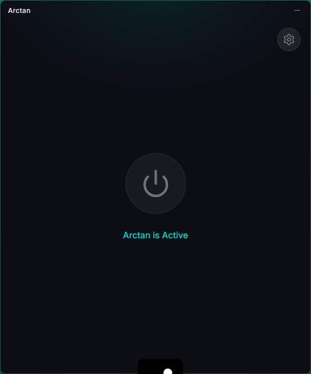 Arctan active status screen